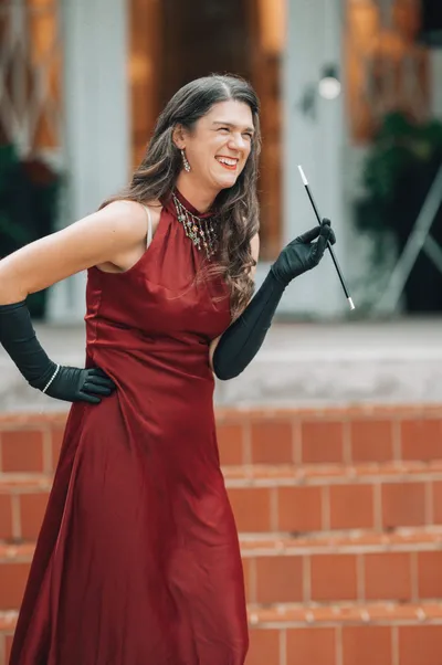 Performer portrait during a dramatic monologue